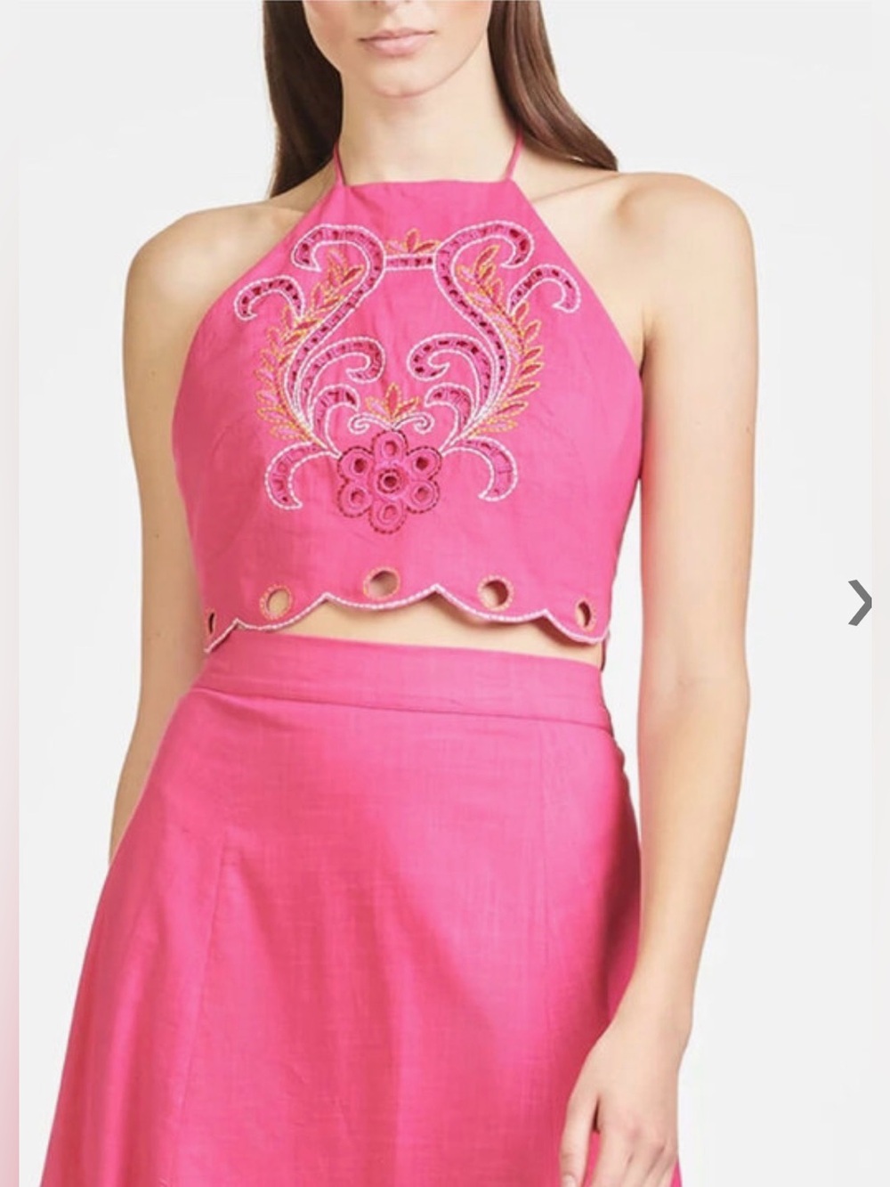 Sachin & Babi Kiki Cropped Embroidered Top in Fuschia!